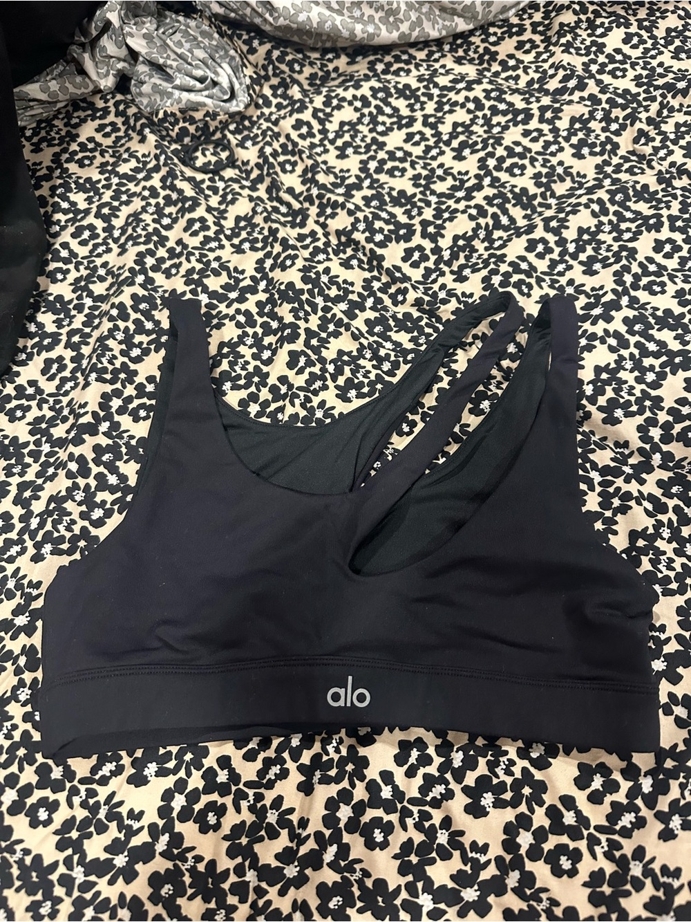 ALO Yoga Black Double-Strap Sports Bra